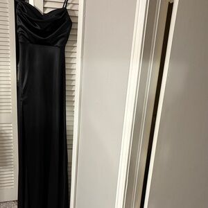 Windsor Black Satin Maxi Dress